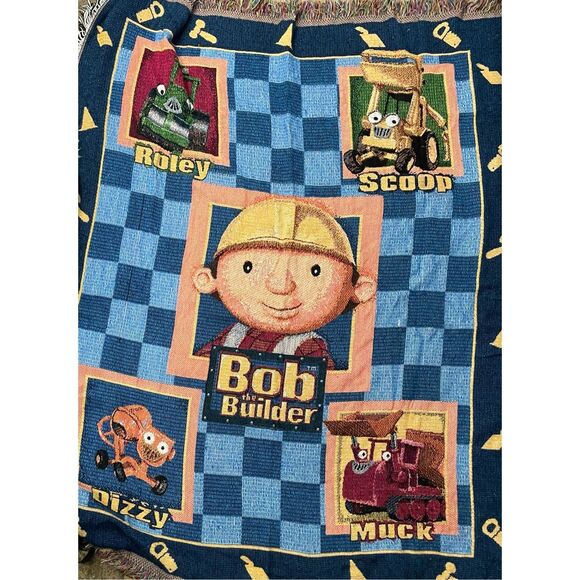 Bob the Builder Y2K Cartoons Afghan Blanket Throw - Picture 1 of 10